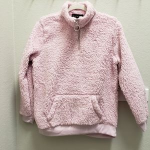 NWT Derek Heart Pink Fleece Teddy Pullover Sz Lg